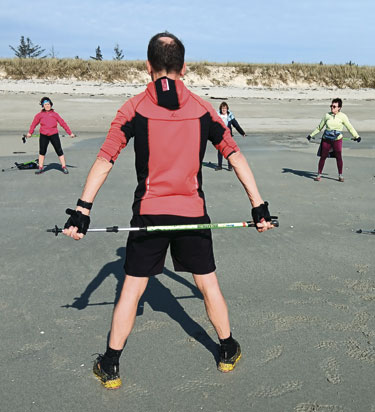 Coach en BungyPump sur la plage